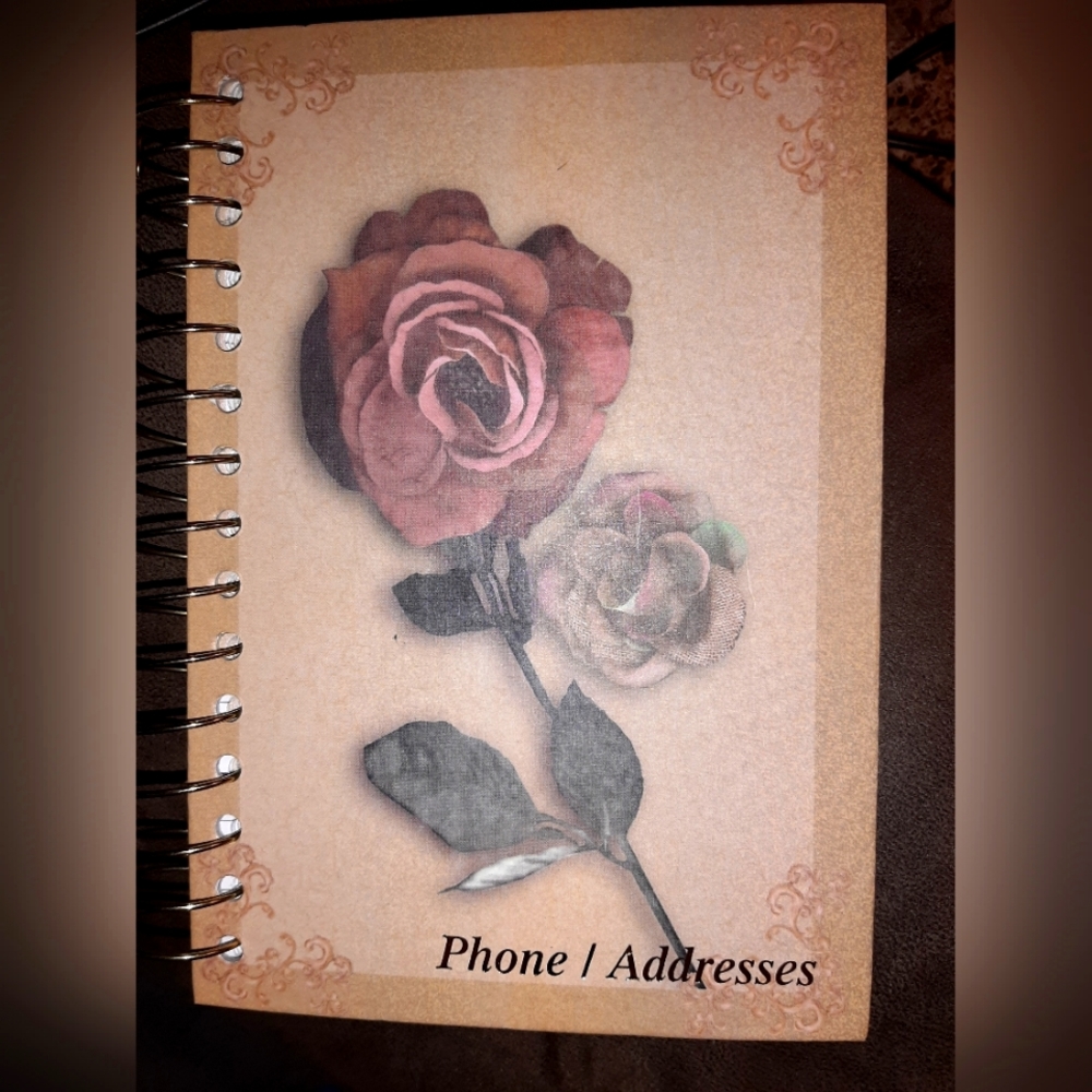 NWOT - Cute Victorian Spiral Address Book with Printed Index